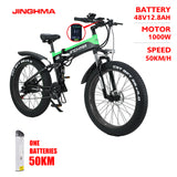 JINGHMA R5 Electric bicycle 48V1000W fat bike 26 inch 2022 New Men's bike 4.0 Fett Reifen ebike Mountain electric MTB