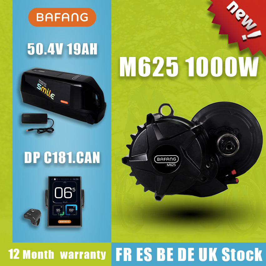 BAFANG Motor M625 50.4V 1000W Mid Drive Motor Electric Bike Ebike Conversion Kit With 19AH Lithium Battery 21700 SUMSUNG Cells