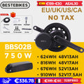 Bafang Motor BBS02B BBS02 48V 750W Mid Drive Motor 8fun Electric Bike Engine Conversion Kit 52V17.5Ah 20Ah Lithium Battery Kits