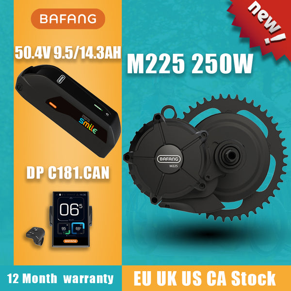 BAFANG Motor M225 50.4V 250W Mid Drive Motor Electric Bike Conversion Kit With 9.5Ah 14.3Ah Lithium Battery 21700 SUMSUNG Cells