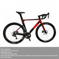 Java Disc Brake Bike Bicycles Carbon Fiber Road Bike 22 Speed Bend Handlebar Carbon Fiber Wheel Set Cycles J-AIR-FUOCO