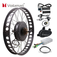 Voilamart 26" 1000W 48V Electric Bike Fat Tire Rear Wheel Bicycle Conversion Kit Hub Motor