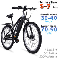 Shengmilo M90 electric  bike  29 inch 500W  Mens Mountain Bike Ebike Adult Electric Bicycle Adult e Bike 48V17AH Lithium Battery