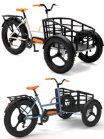 26Inch*4.0 Electric Tricycle 48V*500W-1000W Motor 10.4HA Battery Three Wheel Bicycle
