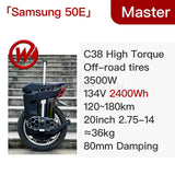 Gotway Begode Master Unicycle Electric Unicycle EUC 3500W 134V 2400Wh Max Speed 112km/h 36kg C38 High Torque Monocycle Balance