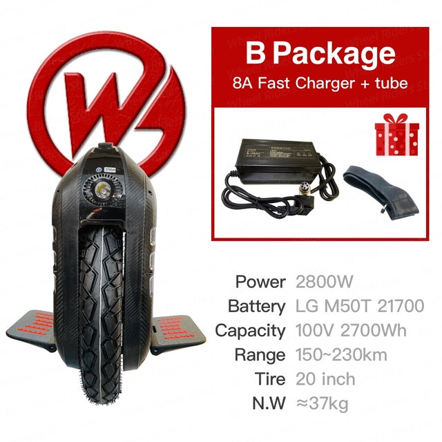 [ Street Tire ] Begode EX.N Gotway EXN Electric Unicycle Dual Charge Port 100V 2700Wh 2800W Monowheel balance monowheel