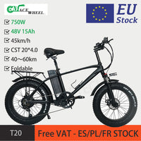 CMACEWHEEL T20 E-bike Electric Bike Bicycle 750W 48V 15Ah Foldable Five Gears Black EU Stock