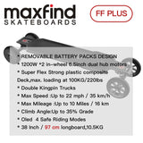 MAXFIND FF PLUS Electric Skateboard 1200Wx2 Longboard SAMSUNG 18650 Battery 6.5inch 35km/h 16km Range 38inch 97cm