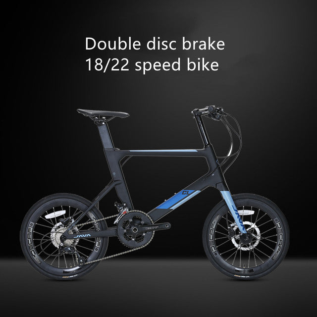 451 Wheel Double Disc Brake Carbon Fiber Small Wheeled Bike Bicycle 18/22 Speed Road Bicycle Bikes Multi Speed City Bicycles