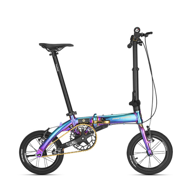 ROCKBROS Folding Portable Bicycle 14'' 16'' 20'' 9 Speed Wheel V Disc Brake Aluminum Alloy Bike For Men Women Adult Children