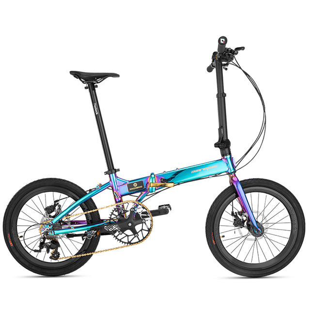 ROCKBROS Folding Portable Bicycle 14'' 16'' 20'' 9 Speed Wheel V Disc Brake Aluminum Alloy Bike For Men Women Adult Children