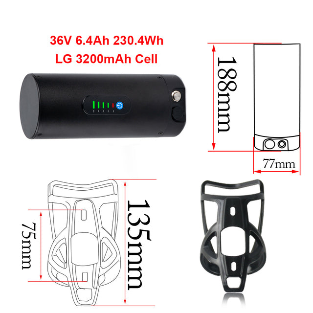 Bottle eBike Battery 36V 7Ah 36V 10.5Ah 48V 7Ah Sanyo/Samsung 18650 Cell for Bafang TSDZ2 500W 350W 250W Electric Bicycle Motor