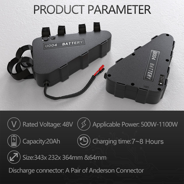 eBike Battery 48V 52V 20Ah 24Ah 18650 Triangle Electric Bicycle Bateria Pack for Bafang TSDZ2 2000W 1500W 1000W 750W 500W Motor