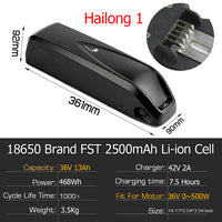 Hailong eBike Battery 52V 19.2Ah 36V 20Ah 48V 13Ah 21700/18650 Panasonic Electric Bicycle Battery for 1000W 750W 500W 250W Motor