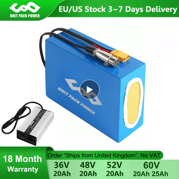 Electric Scooter Battery 36V 48V 52V 60V 25Ah 24Ah 20Ah 250W-220W Motorcycle/Trikes/Bicycle/eScooter Waterproof Lithium Battery