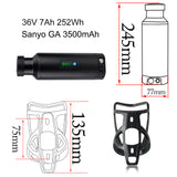 Bottle eBike Battery Pack 36V 10.5Ah 48V 7Ah With Sanyo/LG 18650 Li-ion Cell Bafang TSDZ2 750W 500W 350W 250W Mini Batteries