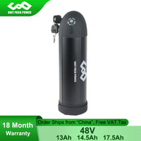 Bottle Electric eBike Battery 48V 17.5Ah 15Ah 13Ah With 18650 Sanyo Li-ion Cell for 750W 500W 350W Bafang TSDZ2 Bicycle Motor