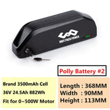 36V Polly eBike Battery 36V 31.5Ah 28Ah 24.5Ah 18Ah 15Ah Long Range Bicycle Batteries for 500W 350W 250W Bafang TSDZ2 Motor