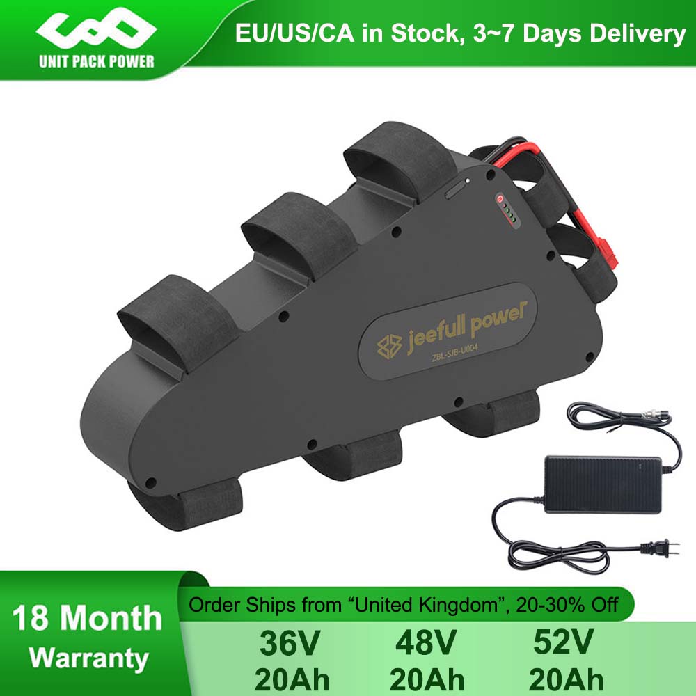 18650 Cell 52V Battery 48V eBike Battery Triangle Hard Case Battery 36V 20Ah SuperPowerful for 1500W 1000W 750W 500W 250W Motor