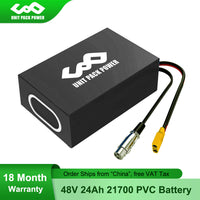 21700 48V 24Ah Panasonic Cell Electric Scooter Battery Pack With 4A Fast Charger for 250W-1800W Motor Motorcycle eBike Battery