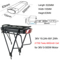 21700 Rear Rack Bicycle Battery 36V 20Ah 48V 15Ah 52V 15Ah With Samsung/Tesla Li-ion Cell for 1500W 1000W 750W 500W Bafang Motor