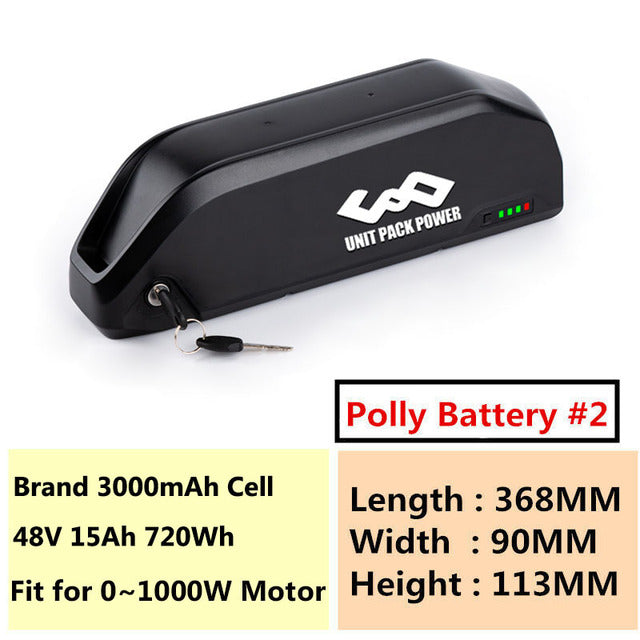 Electric eBike Battery 48V 24.5Ah 52V 21Ah 17.5Ah 15Ah 13Ah Polly Batteria Pack for Bafang BBSHD BBS02 1000W 750W 500W Motor