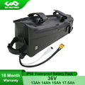 Triangle Waterproof Bag E-Bike Battery 36V 17.5Ah 630Wh Samsung Cell Battery 36V13Ah 15Ah for 500W 350W 250W Bafang Tsdz2 Motor