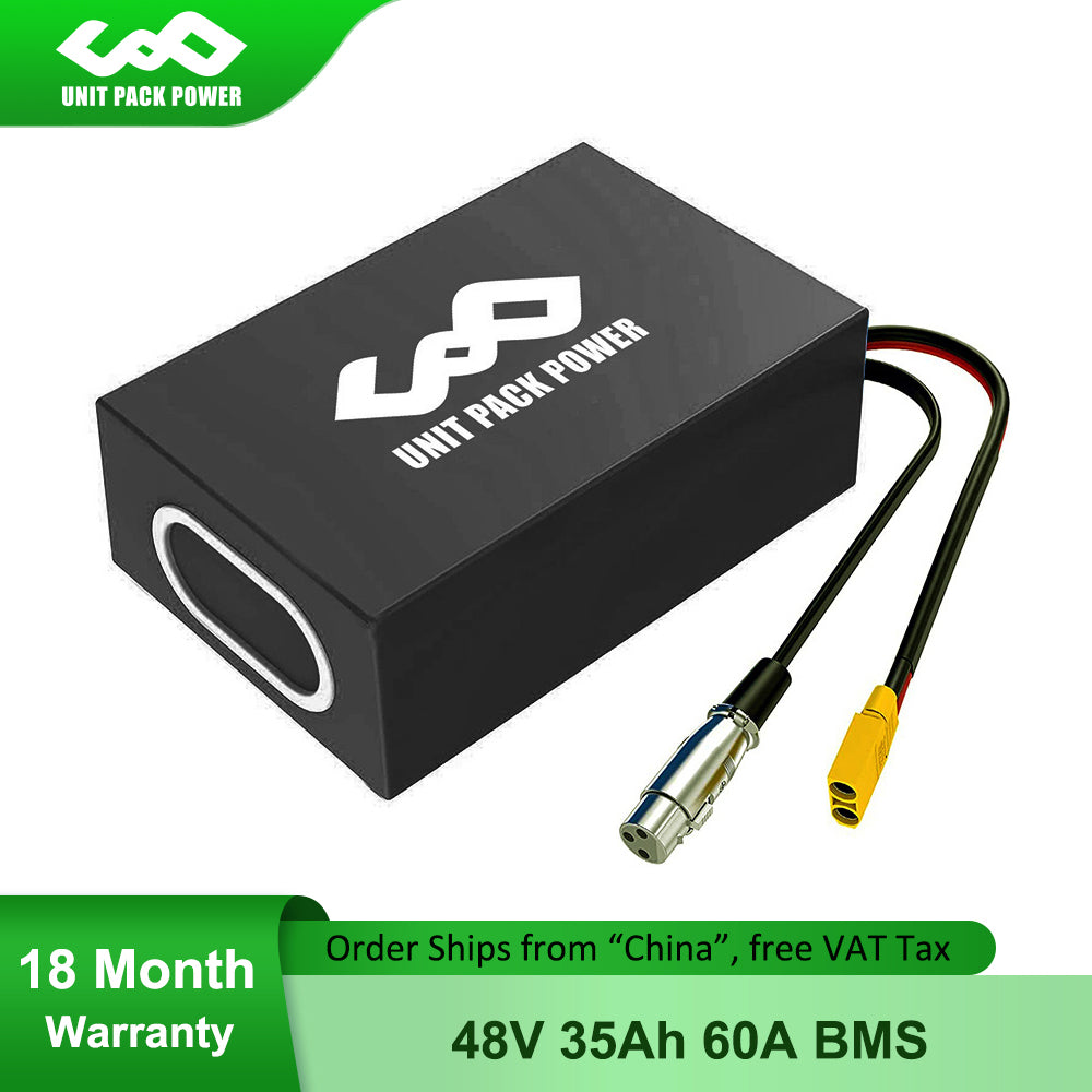 48V 35Ah eScooter Battery Pack 1680Wh 18650 Li-ion Waterproof Black PVC Electric eBike Battery for 2000W 1500W 1000W 750W Motor