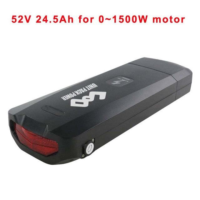 eBike Battery 52V 24.5Ah 17.5Ah 48V 20Ah 36V 25Ah 18650 Lithium Cell Bicycle Battery for Bafang MXUS 1500W 1000W 750W 500W Motor