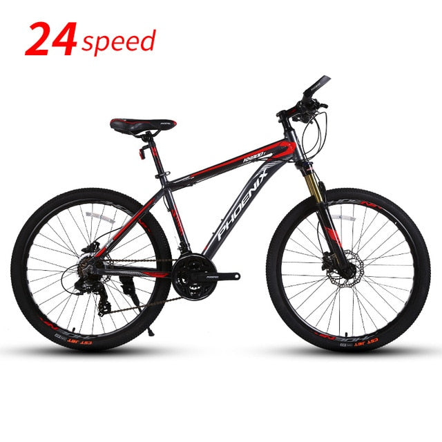 Phoenix 26 INCH Bike 21 24 Speed Mountain Bicycle Aluminium Double Disc Brake MTB Bike bisiklet bicicleta mountain road bike easy-smart-way.myshopify.com