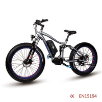 26inch electric mountain bicycle  Fat tire 8FUN center motor electric bike 36V Double shock absorption Soft tail mountain easy-smart-way.myshopify.com
