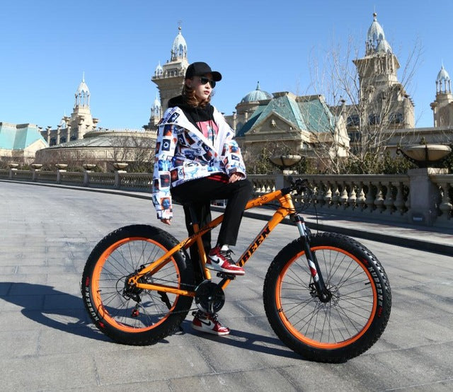 KUBEEN new arrival 7/21/24/27 speeds Disc brakes Fat bike 26 inch 26x4.0" Fat Tire Snow Bicycle  Oil spring fork easy-smart-way.myshopify.com