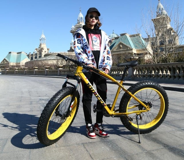 KUBEEN new arrival 7/21/24/27 speeds Disc brakes Fat bike 26 inch 26x4.0" Fat Tire Snow Bicycle  Oil spring fork easy-smart-way.myshopify.com