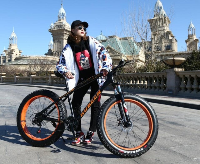 KUBEEN new arrival 7/21/24/27 speeds Disc brakes Fat bike 26 inch 26x4.0" Fat Tire Snow Bicycle  Oil spring fork easy-smart-way.myshopify.com