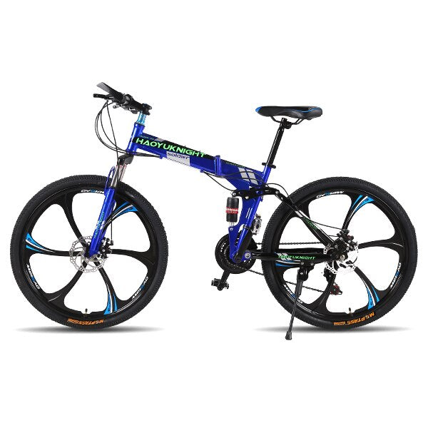 26 inches 21 Speed Folding Bicycle Male / Female / Student Mountain Bike Double Disc Brake Full Shockingproof kid's bicycle easy-smart-way.myshopify.com
