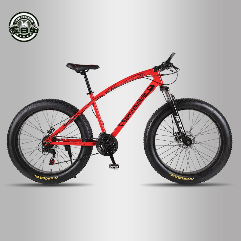 Love Freedom Top quality Bike 7/21/24/27 Speed 26 * 4.0 Fat Bike Shock Absorbers Bicycle Free Delivery Snow Bike easy-smart-way.myshopify.com