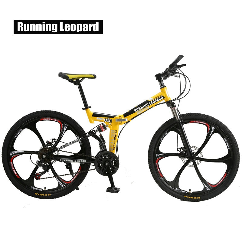 Running Leopard foldable bicycmountain bike 26-inch steel 21-speed bicycles dual disc brakes  road bikes racing bicyc BMX Bik easy-smart-way.myshopify.com