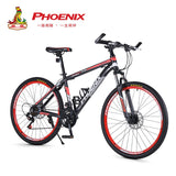 Phoenix 24"26''Mountain Bike 21/27 Speed Mens Women Steel Bicycle  MTB Suspension Fork Bicycle Student off-road Cycling Bike easy-smart-way.myshopify.com