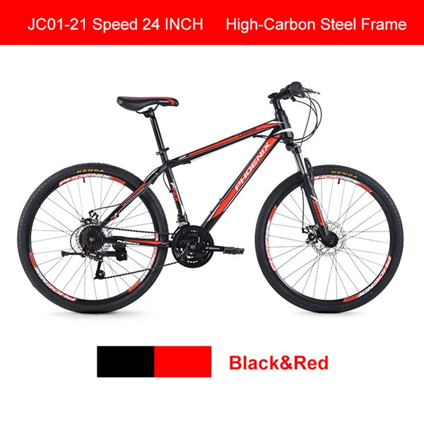 Phoenix 24"26''Mountain Bike 21/27 Speed Mens Women Steel Bicycle  MTB Suspension Fork Bicycle Student off-road Cycling Bike easy-smart-way.myshopify.com