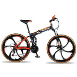 wolf's fang Mountain bike 21speed 26" inch folding bike road bike unisex full shockproof frame bicycle front and rear mechanic easy-smart-way.myshopify.com