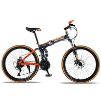 wolf's fang Mountain bike 21speed 26" inch folding bike road bike unisex full shockproof frame bicycle front and rear mechanic easy-smart-way.myshopify.com