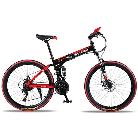 wolf's fang Mountain bike 21speed 26" inch folding bike road bike unisex full shockproof frame bicycle front and rear mechanic easy-smart-way.myshopify.com