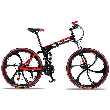 wolf's fang Mountain bike 21speed 26" inch folding bike road bike unisex full shockproof frame bicycle front and rear mechanic easy-smart-way.myshopify.com