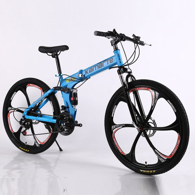 26inch folding mountain bike 21 speed double disc brakes bicycle 6 knife wheel and 3 knife wheel mountain bike easy-smart-way.myshopify.com