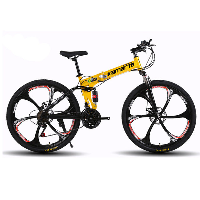 26inch folding mountain bike 21 speed double disc brakes bicycle 6 knife wheel and 3 knife wheel mountain bike easy-smart-way.myshopify.com