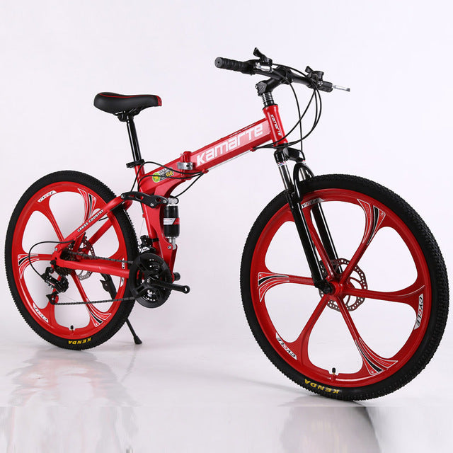 26inch folding mountain bike 21 speed double disc brakes bicycle 6 knife wheel and 3 knife wheel mountain bike easy-smart-way.myshopify.com
