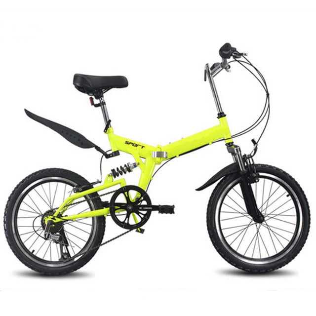20inch folding mountain bike 6 variable speed bicycle road bike male and female cycling folding bicycle variable speed bike