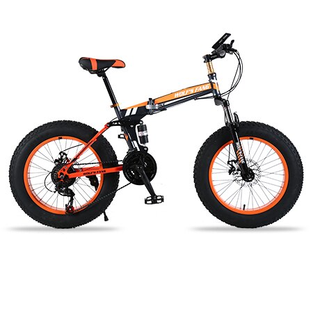 wolf's fang Mountain Bike 20"x 4.0 Folding Bicycle 21 speed road bike fat bike variable speed bike  Mechanical Disc Brake easy-smart-way.myshopify.com