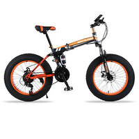 wolf's fang Mountain Bike 20"x 4.0 Folding Bicycle 21 speed road bike fat bike variable speed bike  Mechanical Disc Brake easy-smart-way.myshopify.com