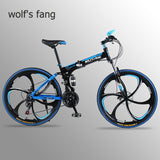 wolf's fang Mountain Bike 21 speed 26"inch Folding bike road bike Double disc brakes folding mountain bikes student bicycle easy-smart-way.myshopify.com